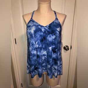 Trimshaper Blue Tie-Dye Women's Swim top. Tanking. Size 12